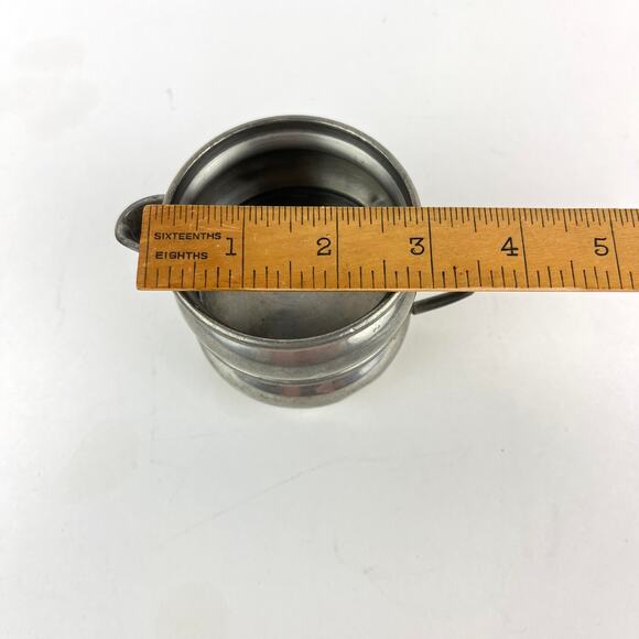 Queen Art Pewter Stackable Cream and Sugar Set Made in USA - Picture 6 of 7